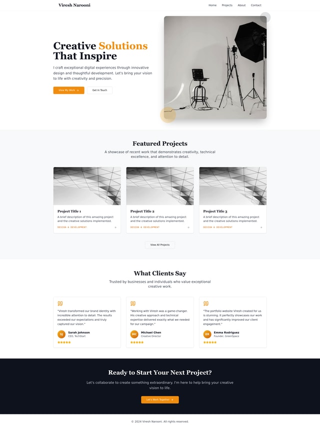 Portfolio Website Ideas