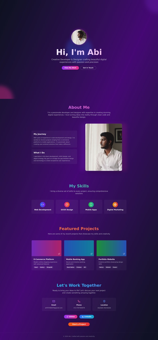 Portfolio Landing Page