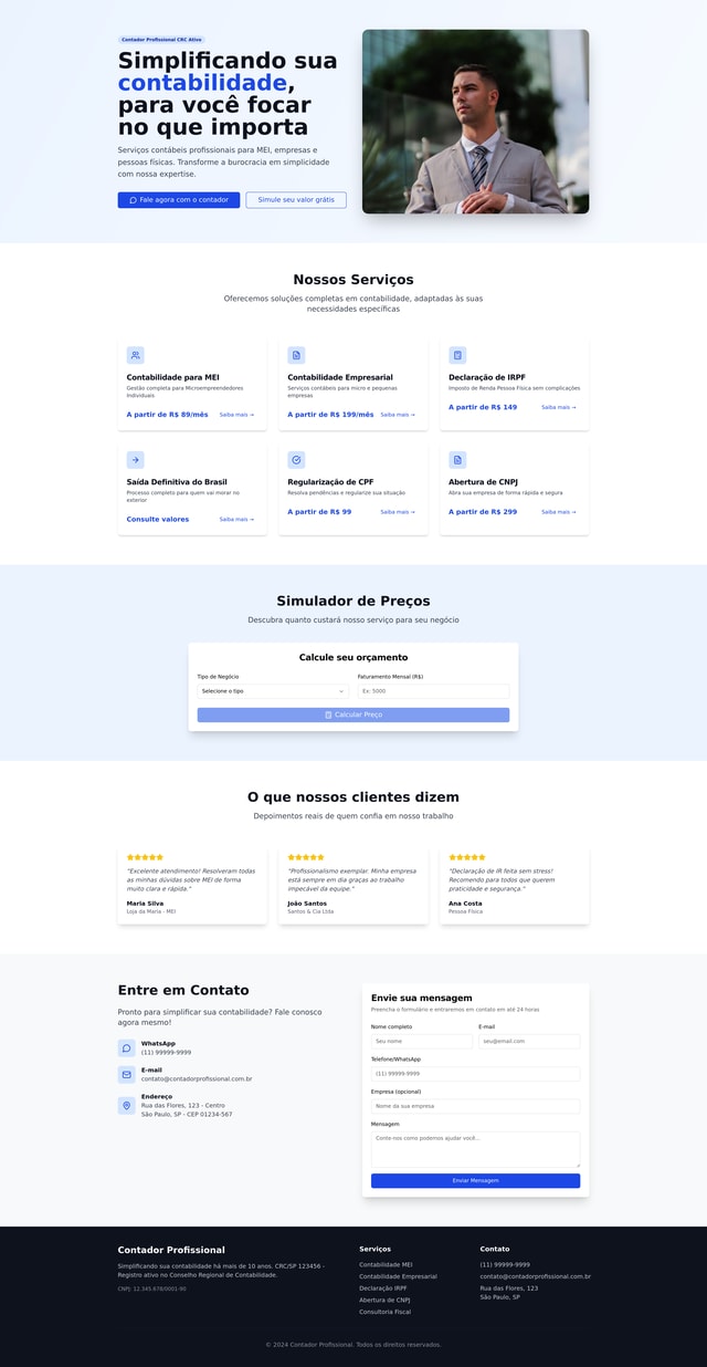 Website Para Contador