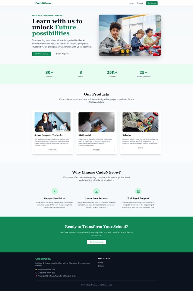 Codengrow Website Pitch
