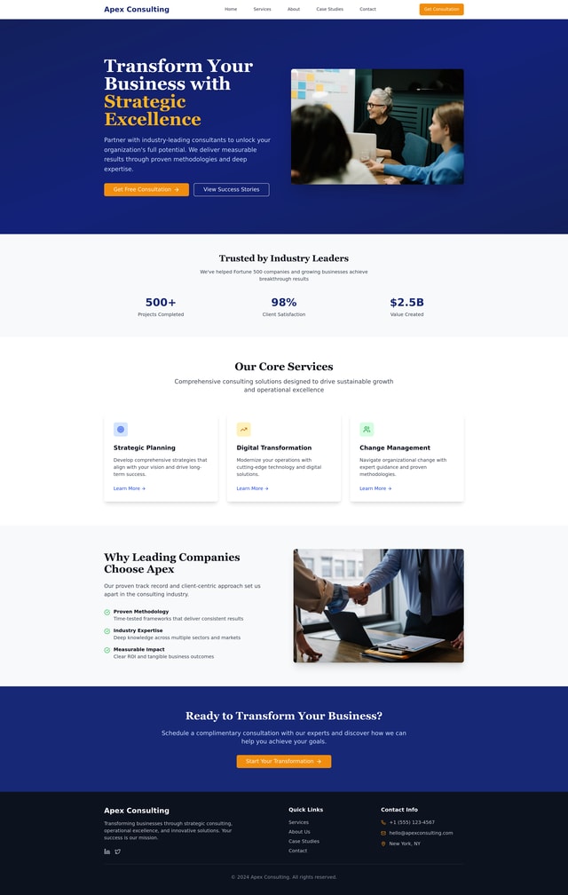 Consulting Website Design