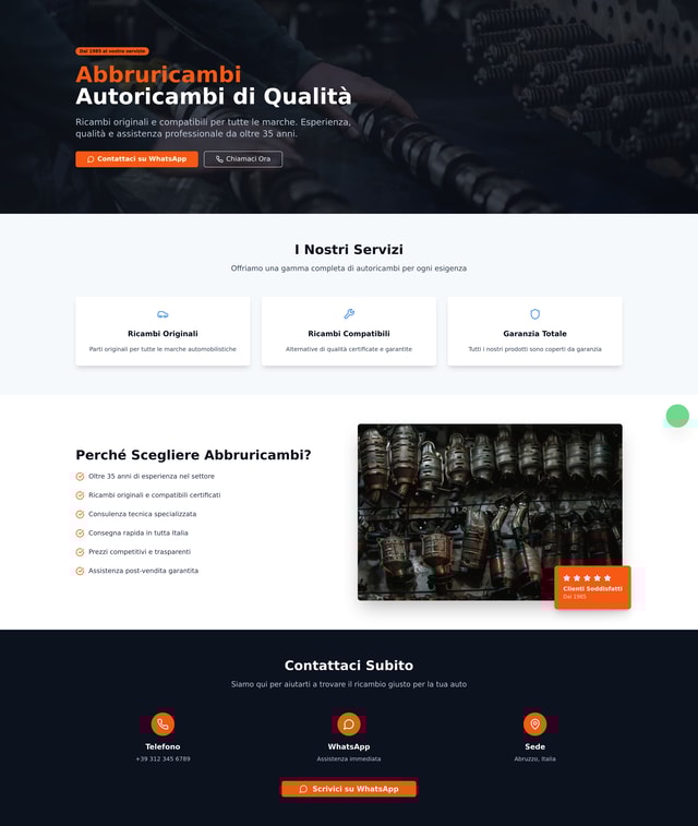 Abbruricambi Landing Page