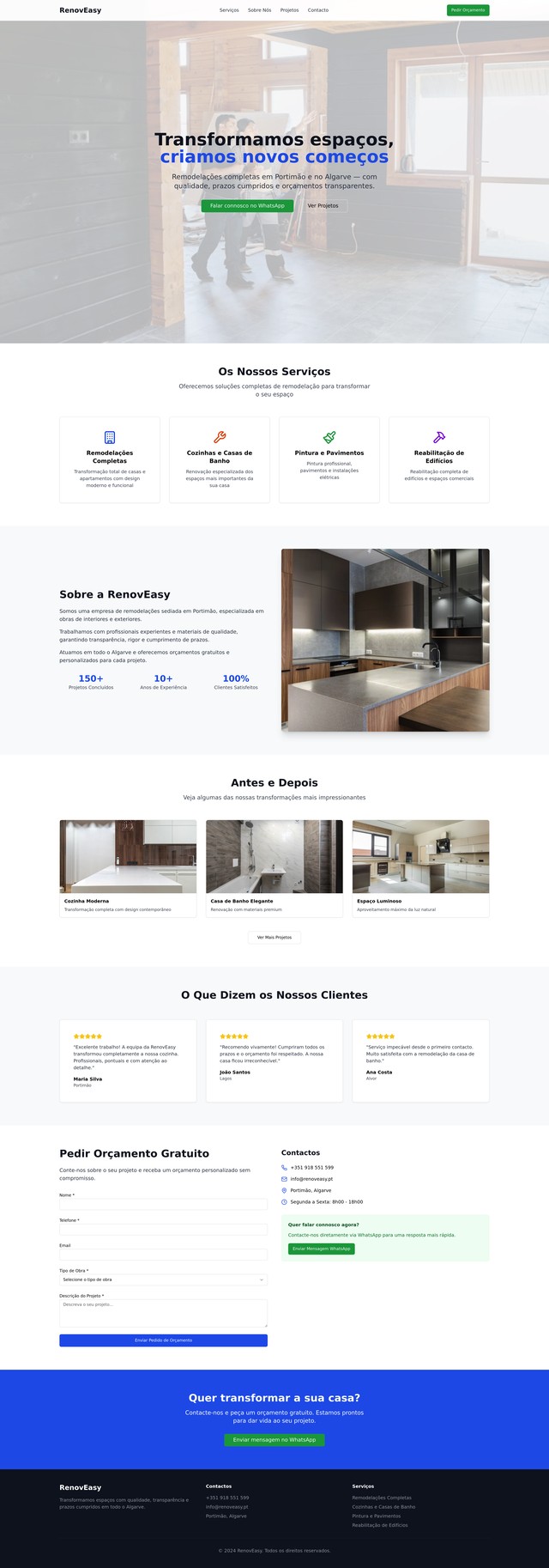 RenovEasy Landing Page