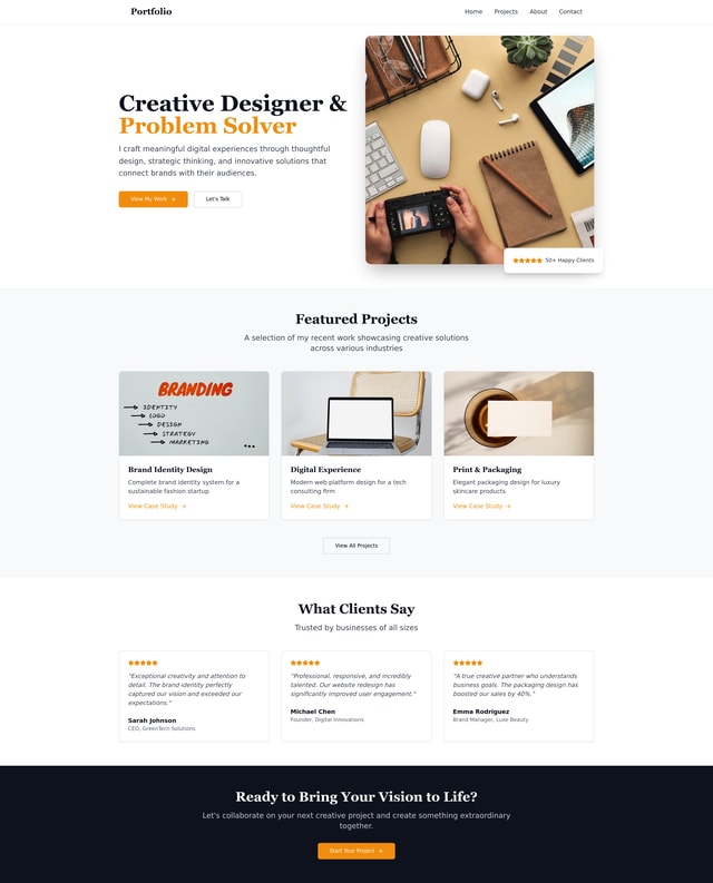 Portfolio Website Ideas