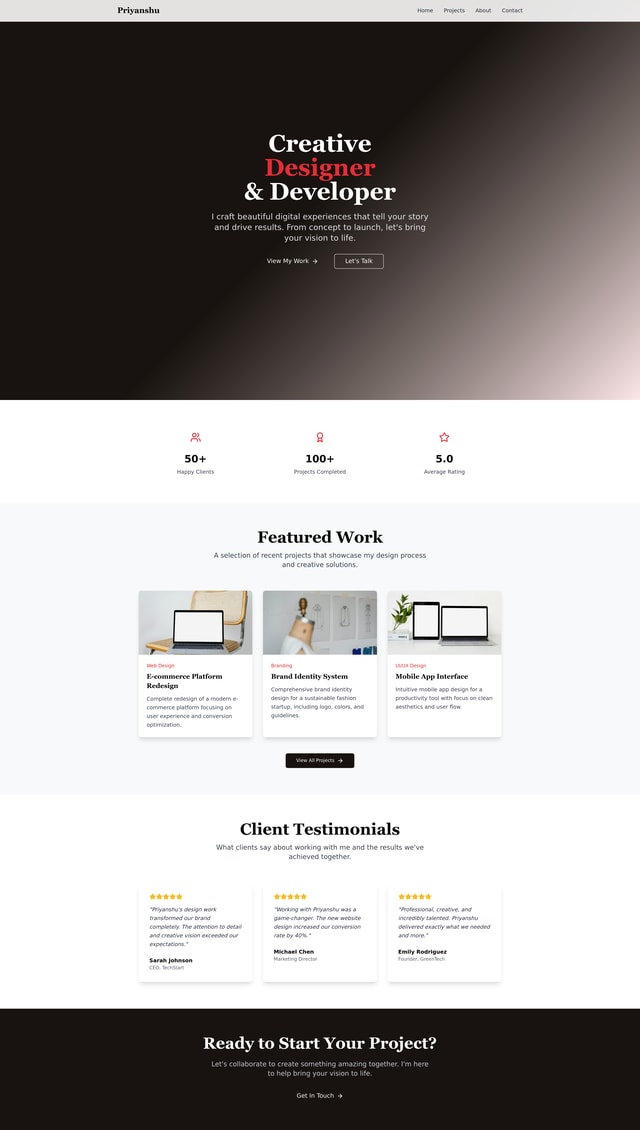Portfolio Website Ideas