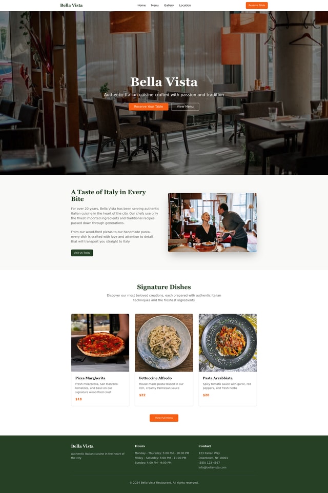 Restaurant Website Design