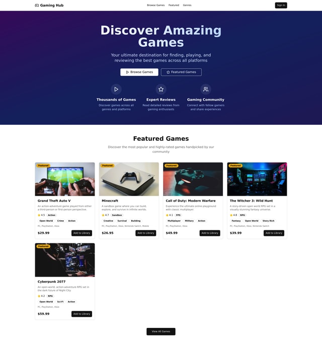 Gaming Website Setup