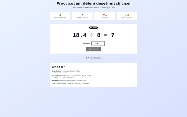 dělení desetinných čísel 1