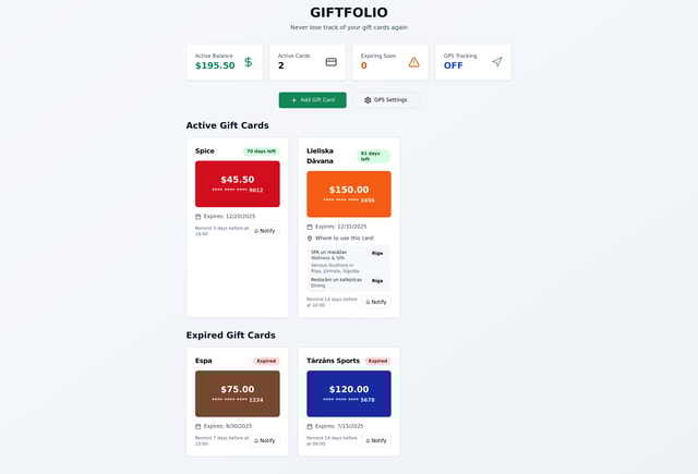 Gift Card App