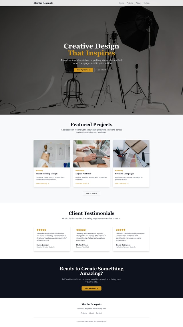 Portfolio Website Ideas