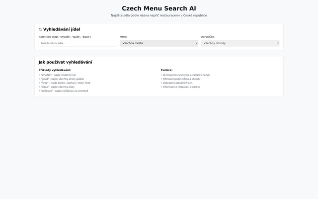Czech Meal Finder
