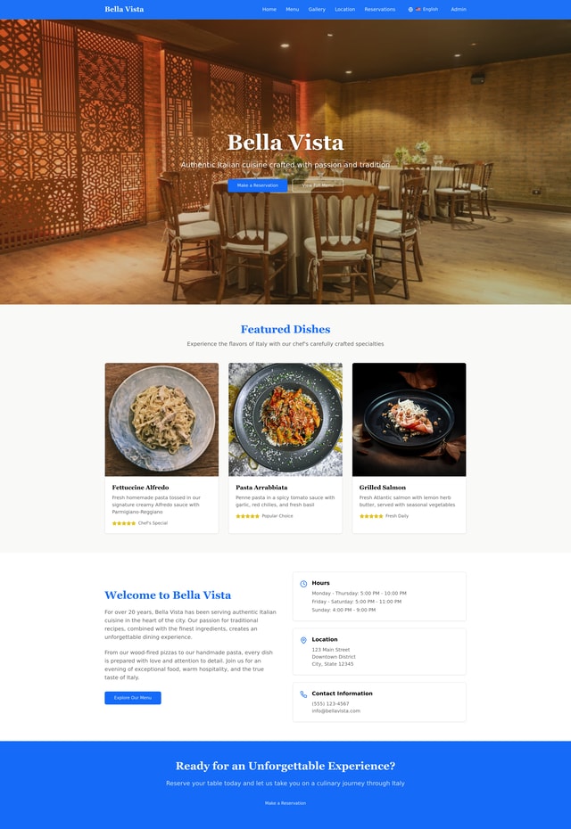 Restaurant Website Design