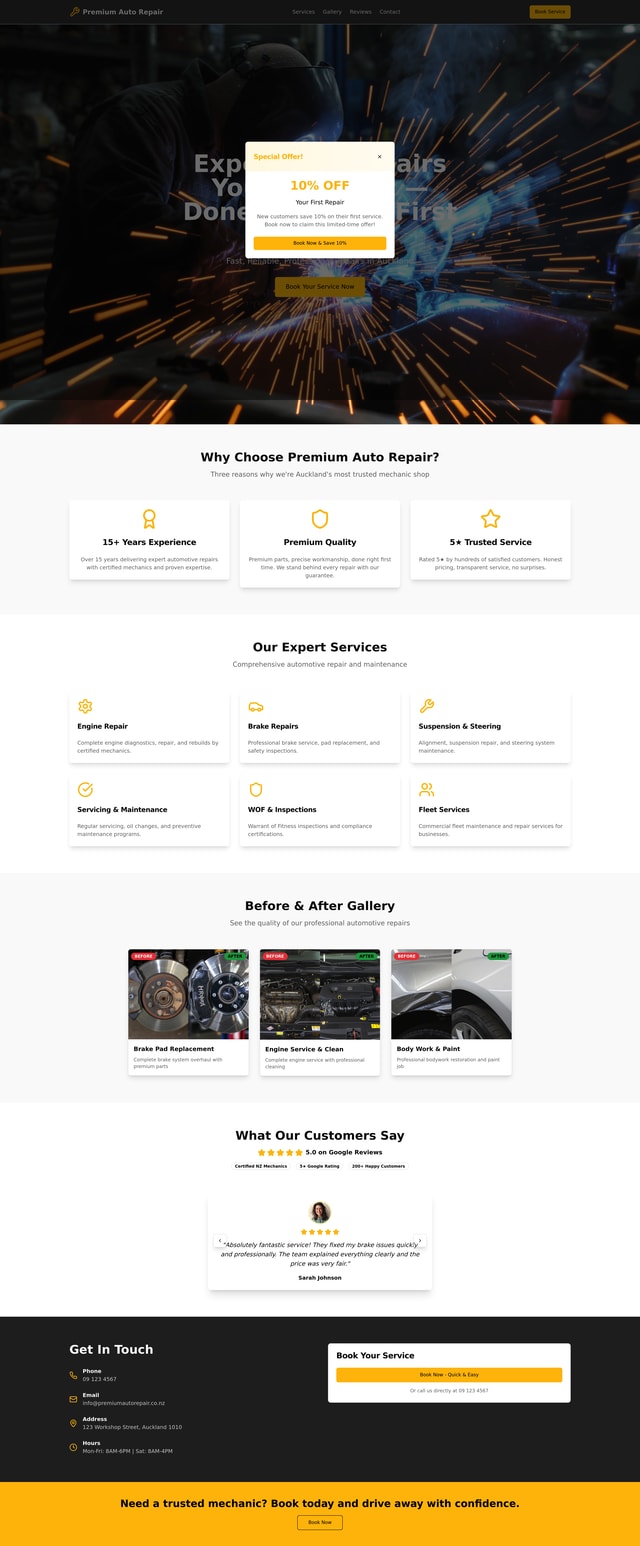 Mechanic Shop Website