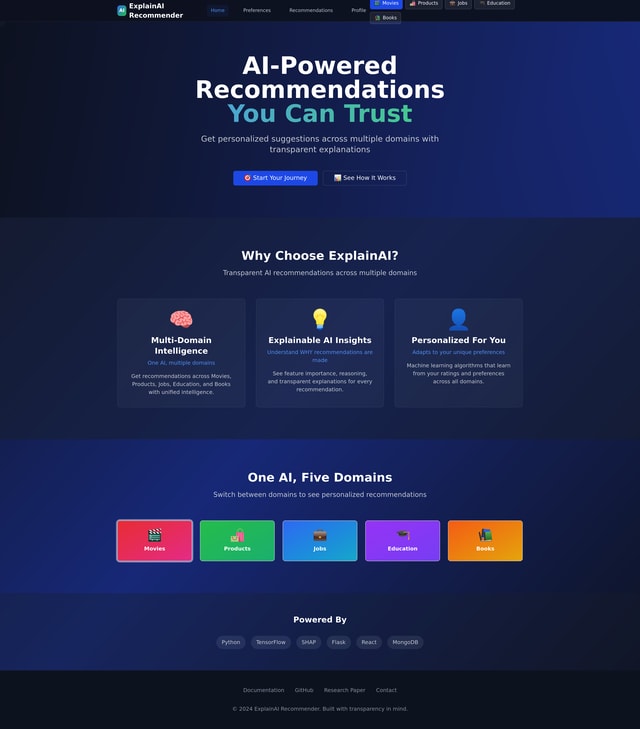 Explainai Recommender