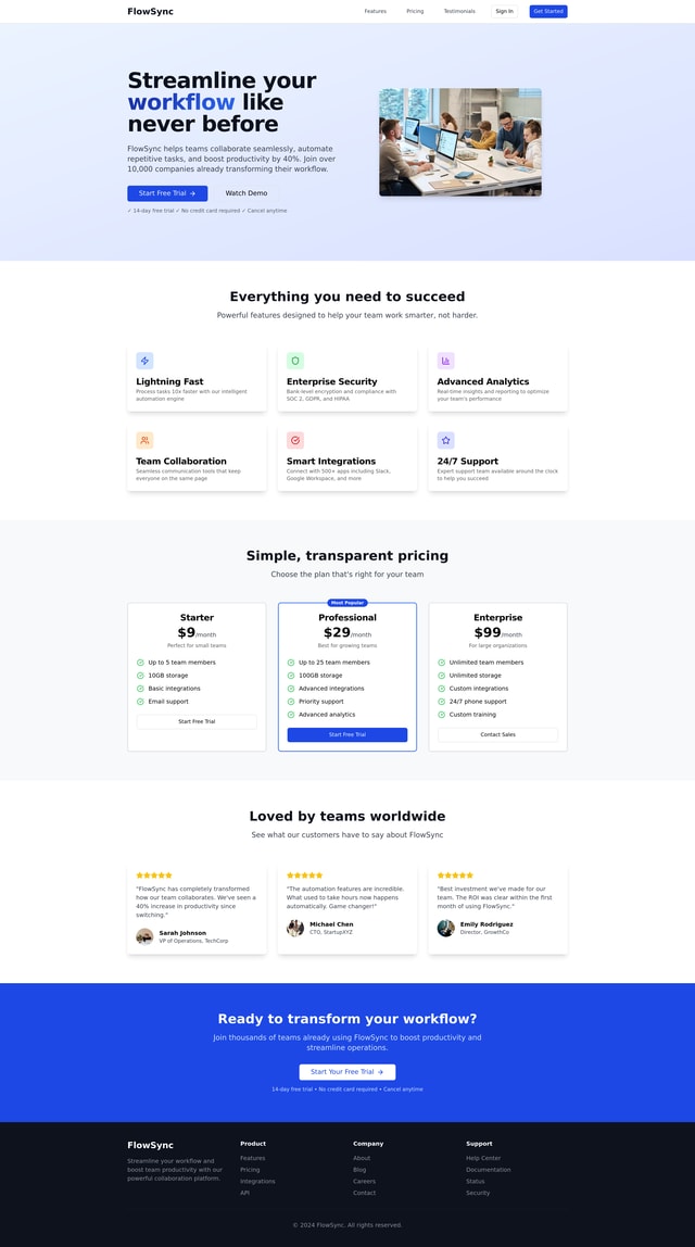 SaaS Landing Page
