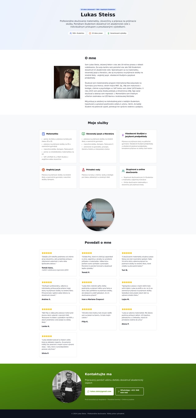 Tutoring Webpage Design