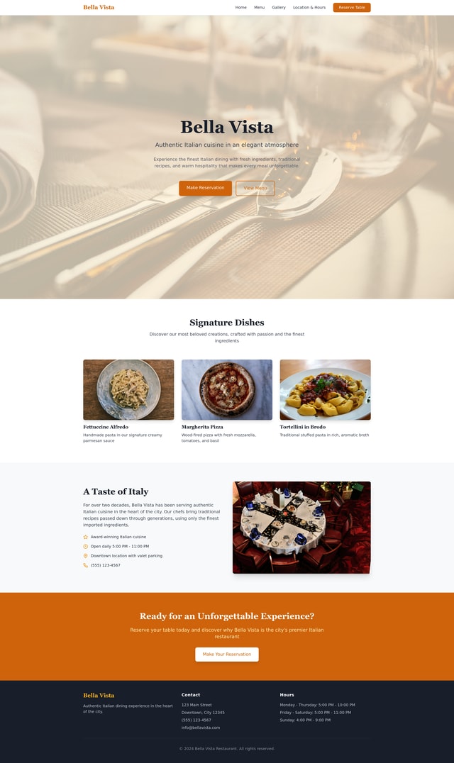 Restaurant Website