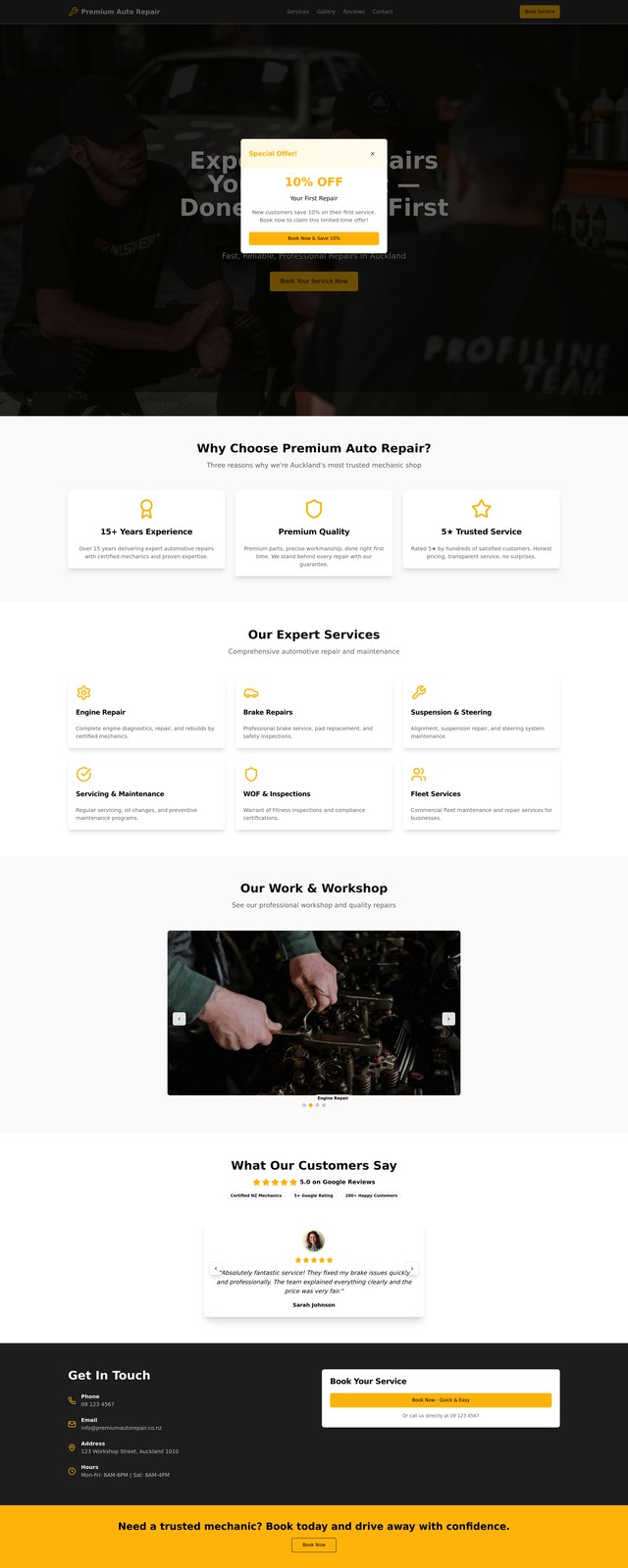 Mechanic Shop Website