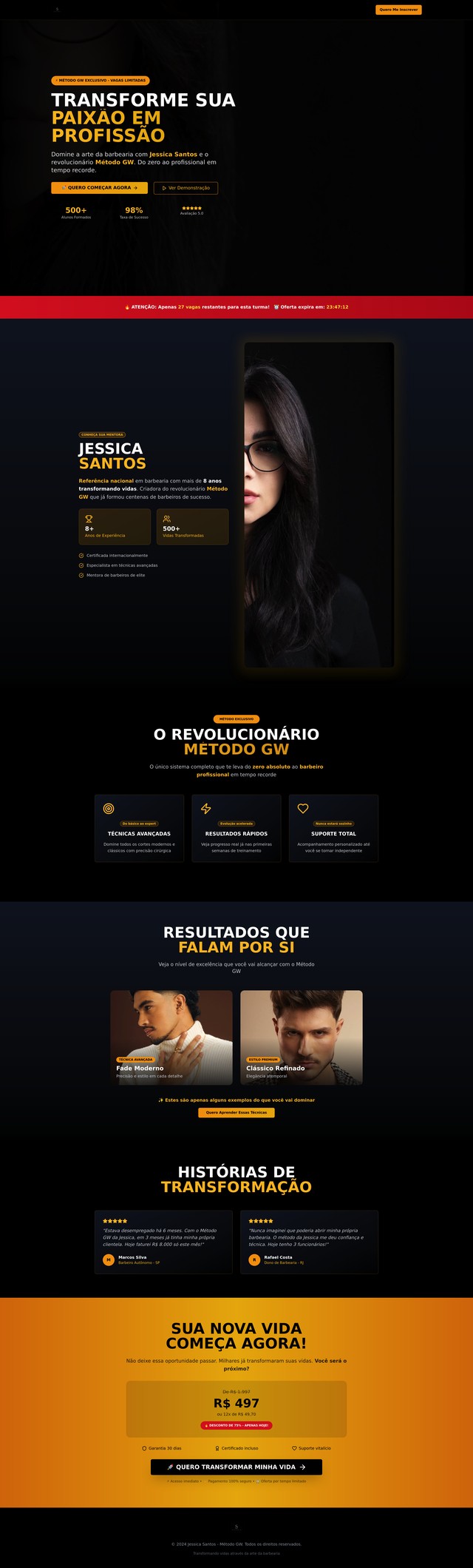 Barber Course Landing Page