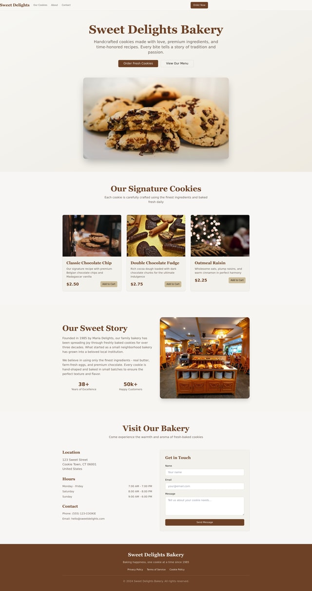 Cookie Website