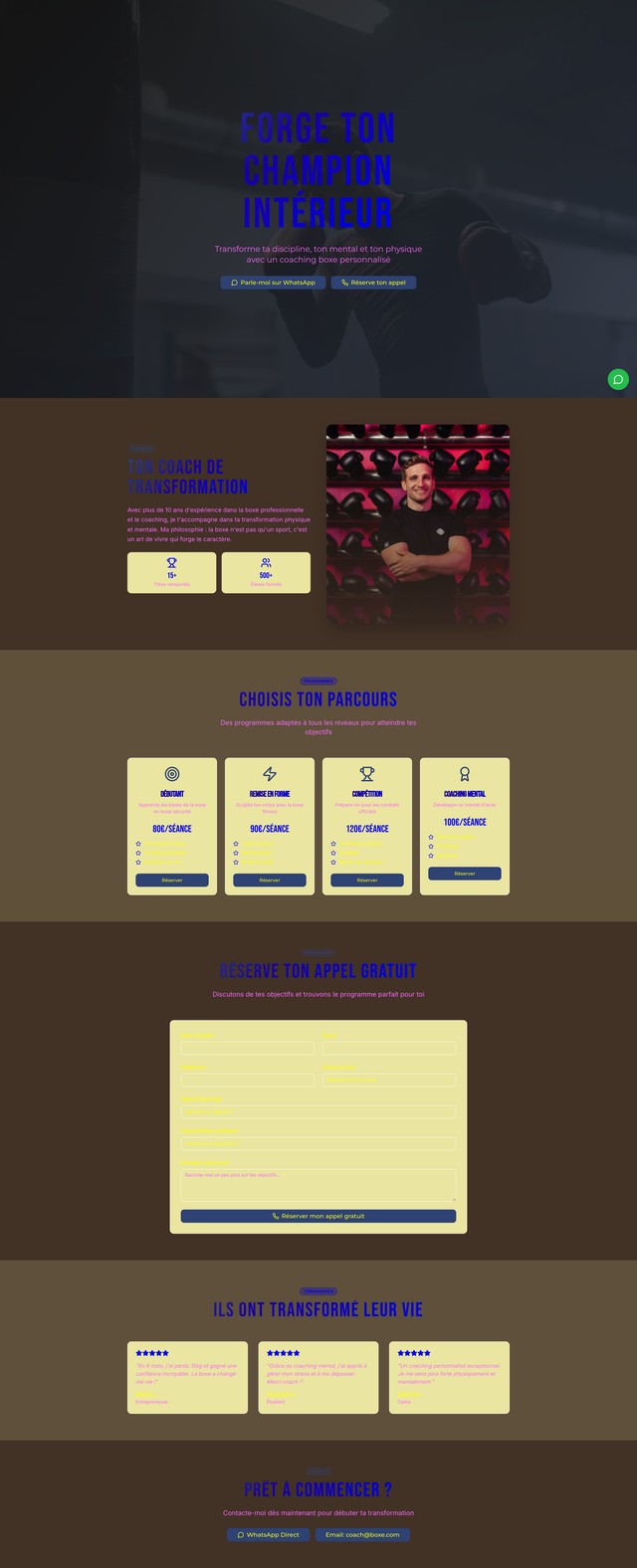 Boxing Coach Website