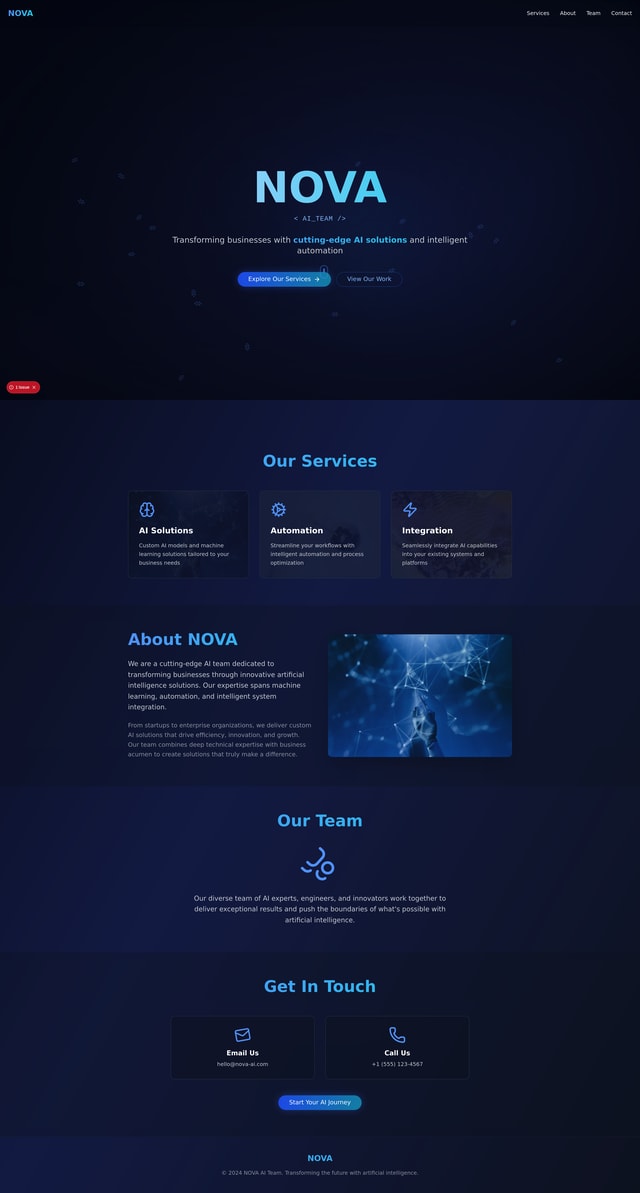 NOVA AI Website