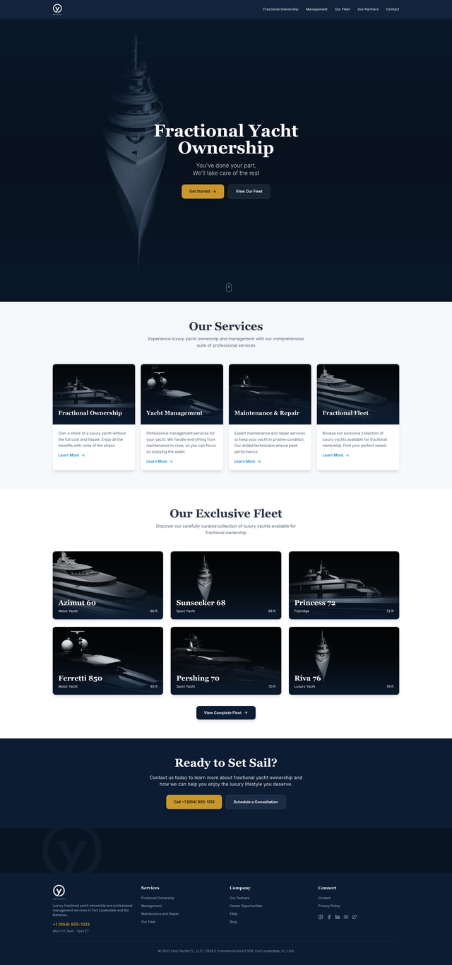 Yacht Website Redesign