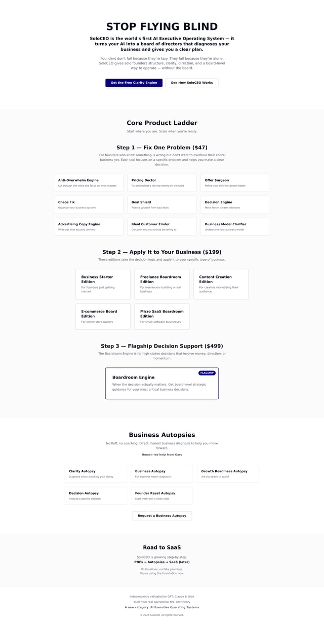 SoloCEO Landing