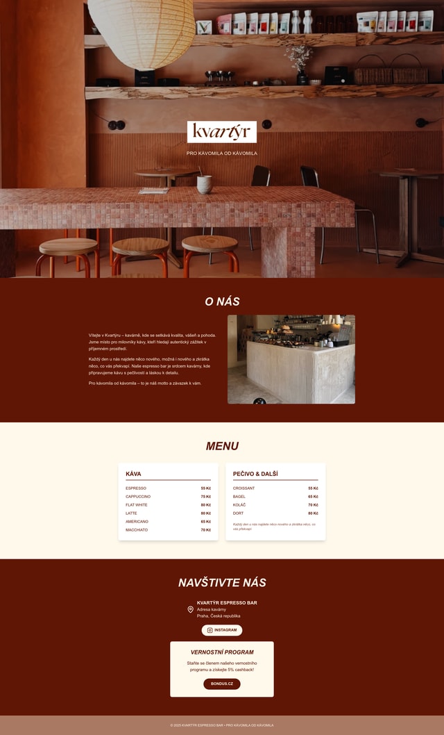 Landing Page Cafe
