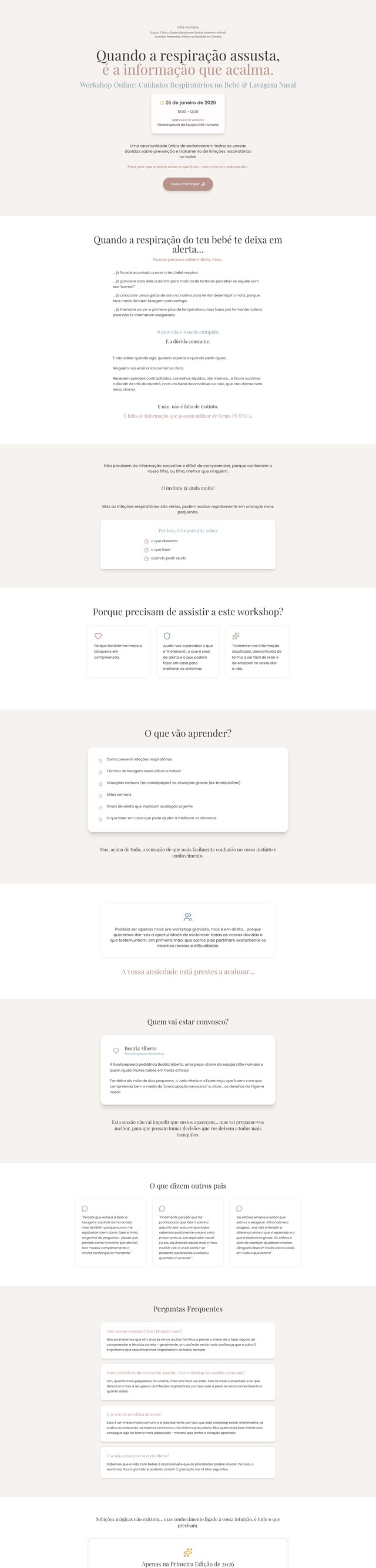 Workshop Landing Page