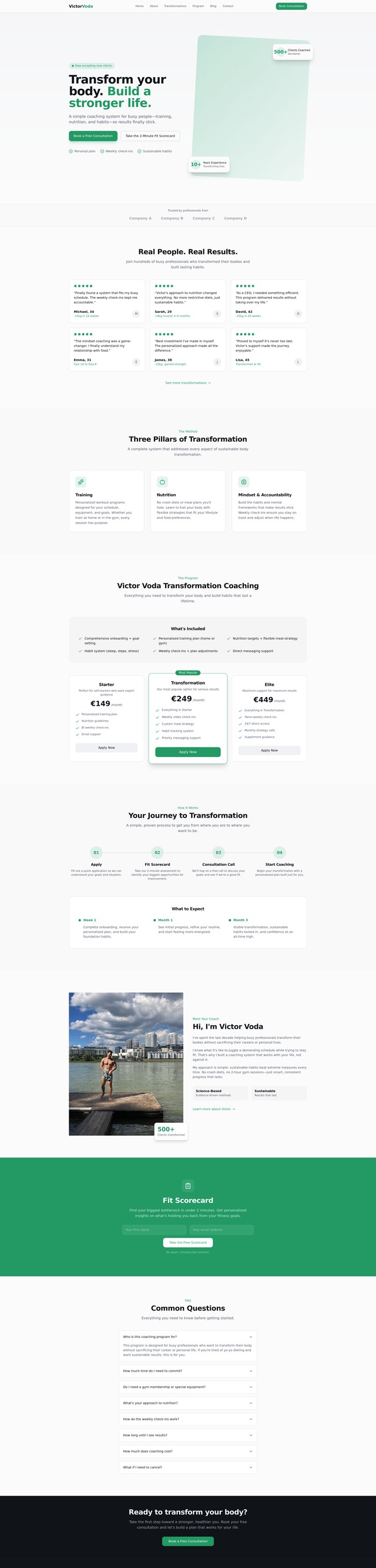 Fitness Coaching Website