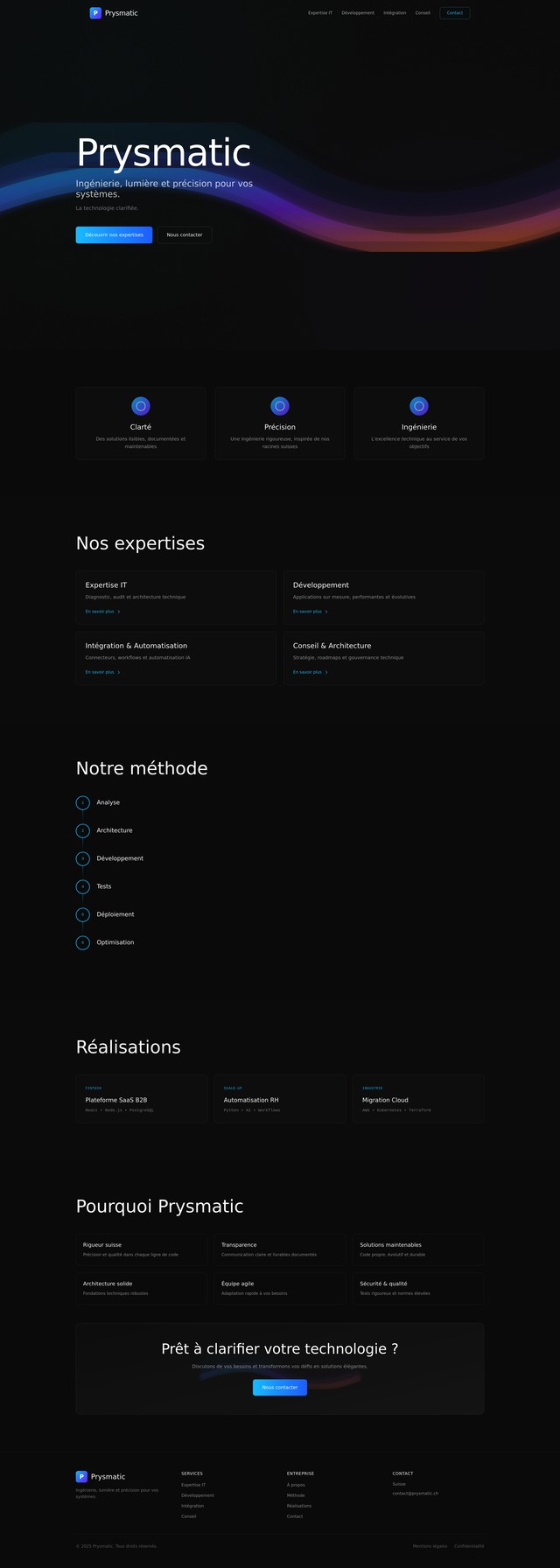 Prysmatic Website Design