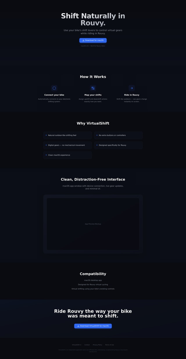 VirtualShift Landing Page
