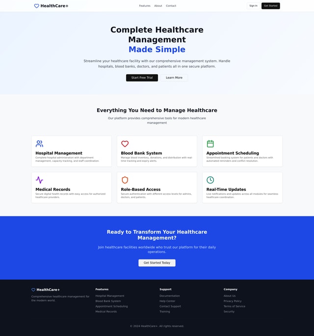 Health Facility Website