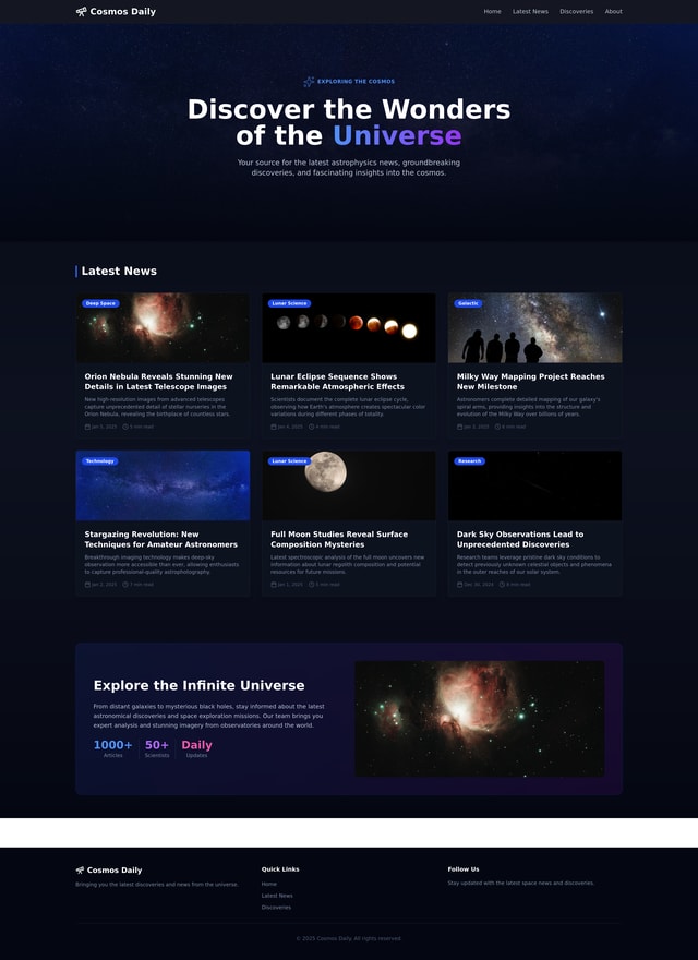 Astrophysics News Site