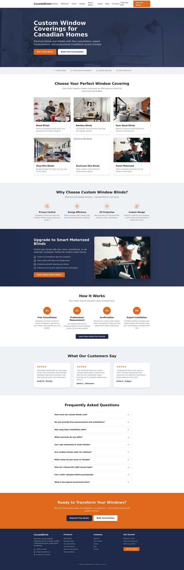 Blinds Website Build