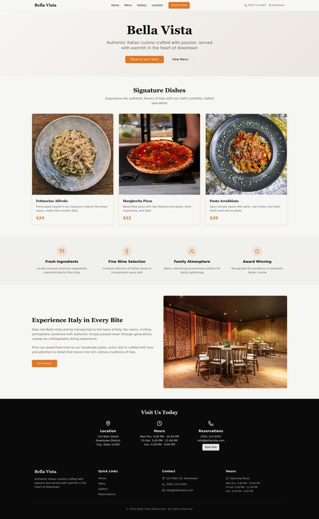 Restaurant Website Design