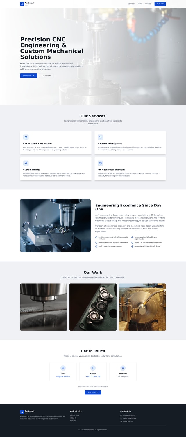 Aartmech Website Build