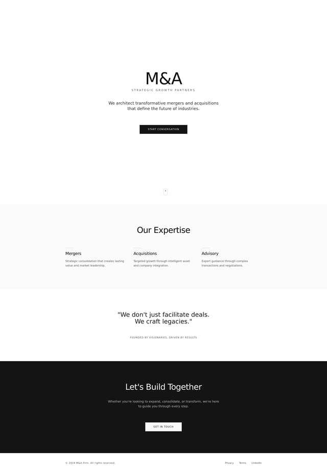 M&A Landing Page