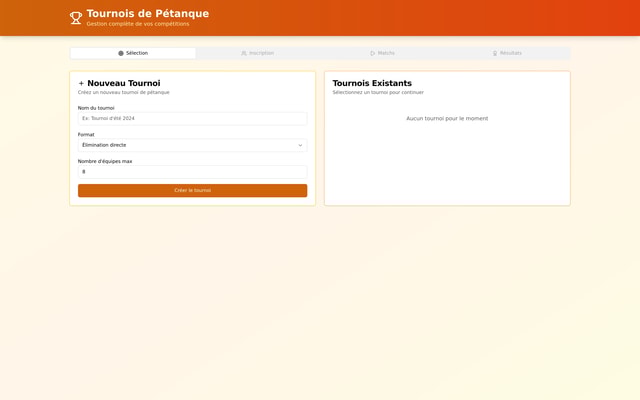 Pétanque Tournament App