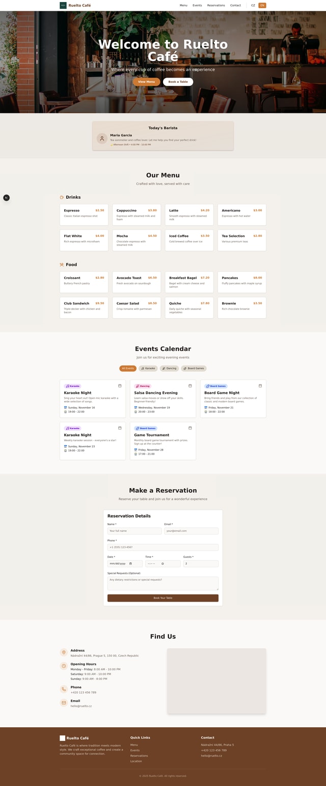 Café Website Design