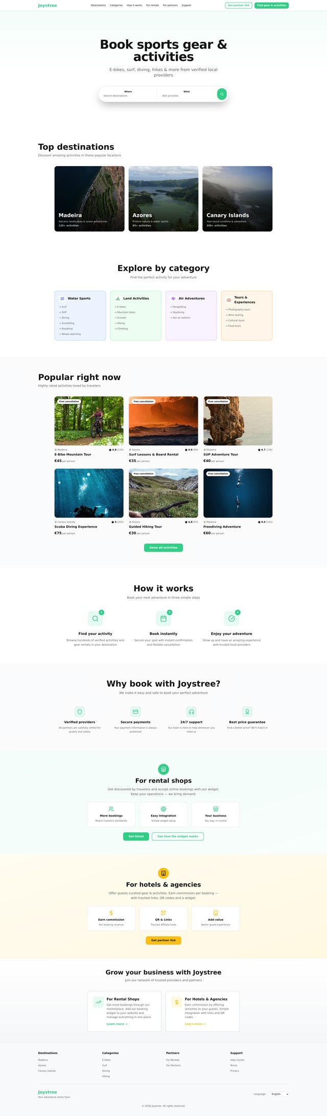 Joystree Homepage Design
