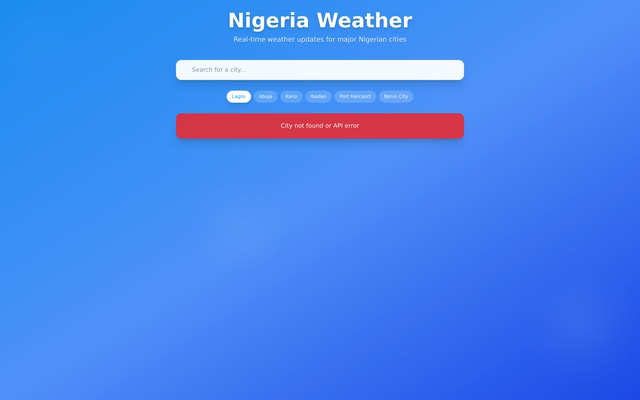 Weather App Nigeria