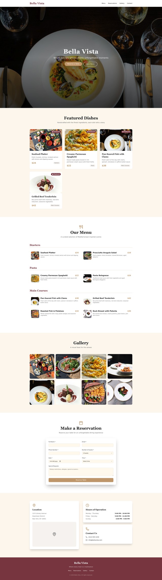 Restaurant Website Design
