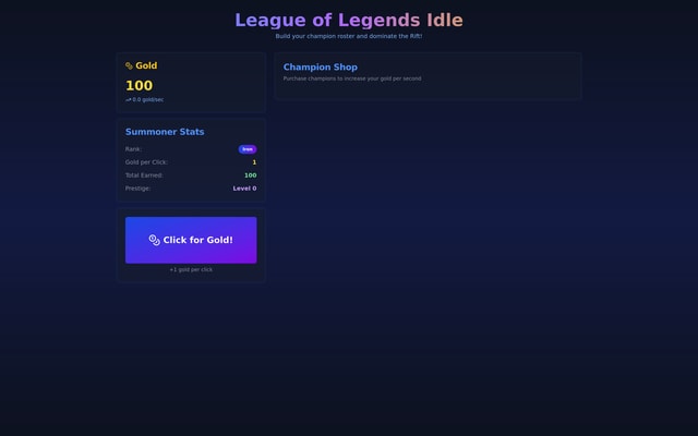 League Idle Game