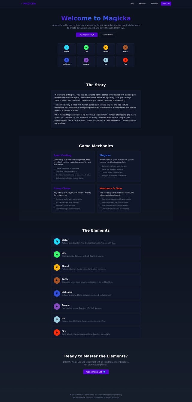 Magicka Game Site