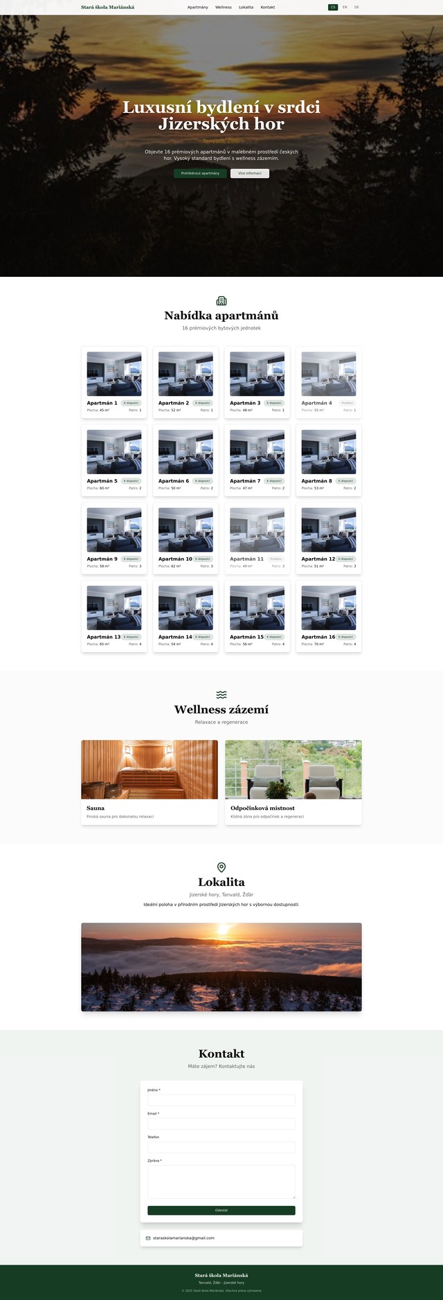 Jizerka Apartments Web