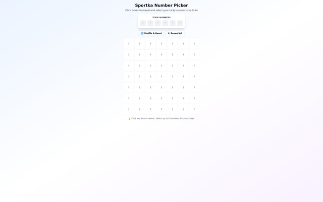 Sportka Number Picker