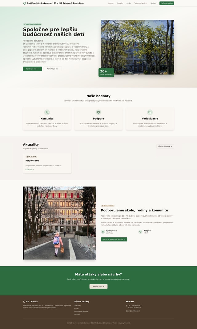 OZ Rodičovské združenie Dubová BA