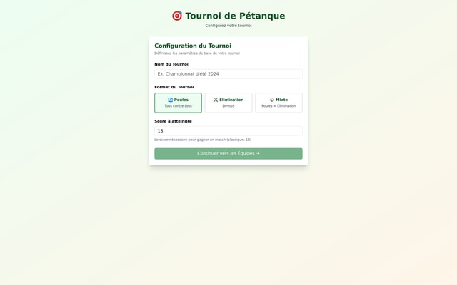 Pétanque Tournament App